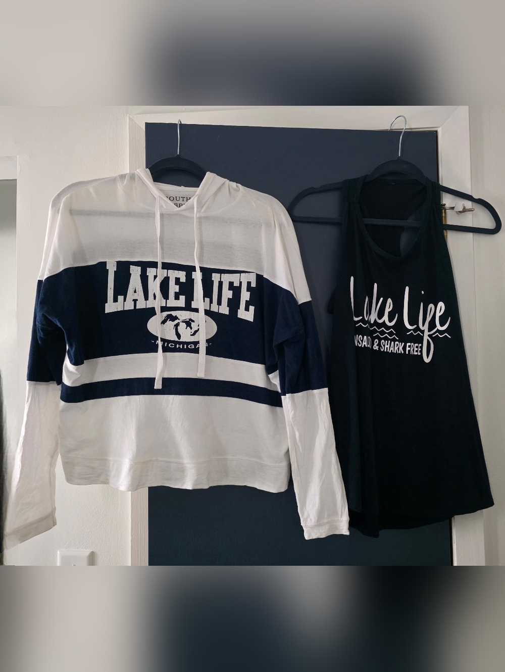 Lake Life 2 Pack: White & Navy Long Sleve Jersey & Navy Graphic Tank Top